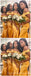 Από τον Ώμο Κίτρινη Πλευρά Σχισμή Γοργόνα Φθηνά Μακρύ Φτηνά Φορέματα Παράνυμφων σε απευθείας Σύνδεση, WG667