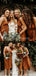 Σπαγγέτι Burnt Πορτοκαλί Σύντομη Bridesmaid Φορέματα Σε Απευθείας Σύνδεση, Φθηνά Φορέματα Παράνυμφων, WG714