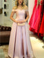 Απλό ανοιχτό ροζ από τον ώμο μια γραμμή μακρά βραδινά φορέματα Prom, 17511