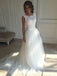 Vestidos de novia baratos y largos de una línea de encaje Scoop en línea, WD357