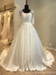 Long Sleeve Open Back Scoop A line See through Lace Wedding Brautkleider, Custom Made Wedding Dress, erschwingliche Brautkleider, WD245