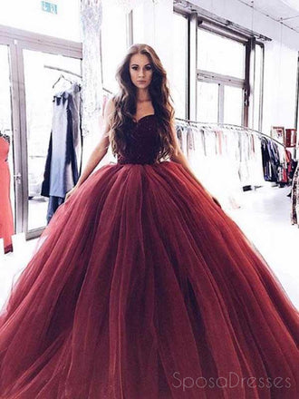 Cor castanha de 2018 vestido de bola sem tiras vestidos de baile para os estudantes da tarde alfandegários longos enfeitados com contas, 17453