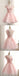Cap Sleeve Rose en Dentelle Perlée Tulle Courte Robes de bal bon marché Robes de bal, CM368
