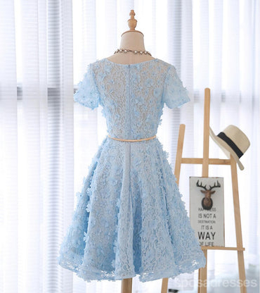 Κοντό Μανίκι Δαντελλών Neckline Σεσουλών Δείτε Μέσα από Homecoming Prom Φορέματα, Οικονομικά Σύντομο Κόμμα Χορό Γλυκό 16 Φορέματα, Τέλεια Homecoming Φορέματα Κοκτέιλ, CM328