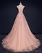 Blush Pink Off Shoulder V Neckline Lace Long Evening Prom Dresses, Popular 2018 Party Prom Dresses, Custom Long Prom Dresses, Cheap Formal Prom Dresses, 17213