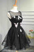 Robes de soirée courtes pas chères populaires Black Illusion en ligne, CM640