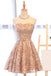 Γλυκά σαμπάνια δαντέλα Φτηνές κοντές Φορέματα Homecoming Online, CM648