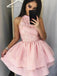 Pale Pink Halter Φτηνά Κοντά Φορέματα Homecoming Online, CM650