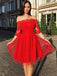 Off Shoulder Red Short Sleeves Günstige Short Homecoming Kleider Online, CM619