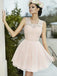 Vestidos de regreso a casa baratos y transparentes de color rosa pálido en línea, CM623