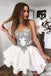 Cap Sleeves Grey Lace Cheap Short Homecoming Dresses en ligne, CM662