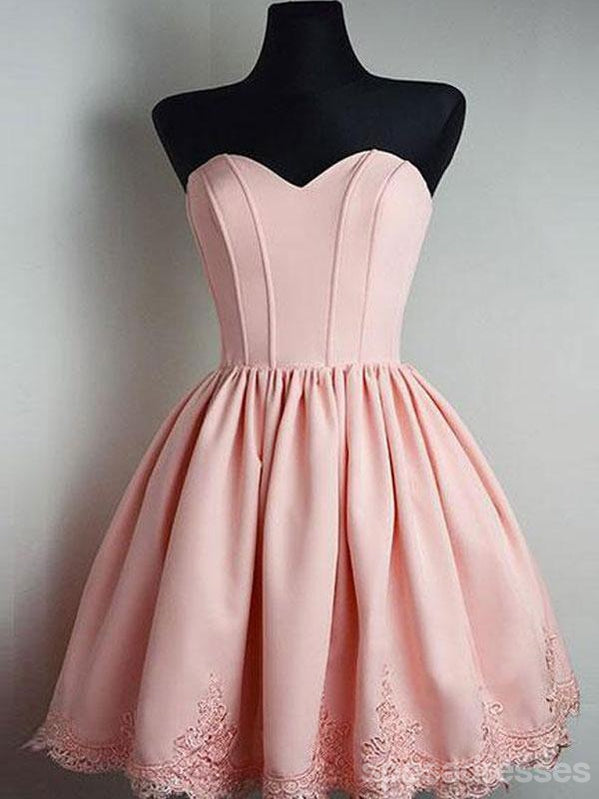 Billig Kurze einfache süße Schatz Pink Homecoming Dresses 2018, CM480
