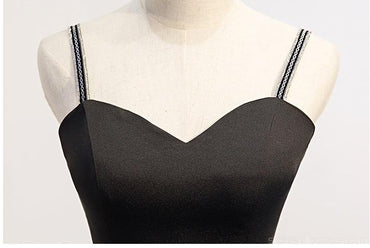 Σπαγγέτι ιμάντες μαύρο φτηνά φορέματα homecoming σε απευθείας σύνδεση, φτηνά κοντά φορέματα prom, CM768