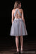Σέξι Δύο Κομμάτια Backless Γκρίζο Κοντό Φτηνές Φορέματα Homecoming σε απευθείας Σύνδεση, CM570