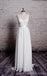 Robes de mariée pas cher en dentelle simple col en V en ligne, WD384