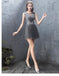 Cordón gris regreso barato adornado con cuentas adorna vestidos de la fiesta de promoción cortos en línea, baratos, CM771