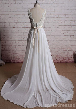 Lace V Neck A-line Baratos Vestidos De Praia De Praia, WD386