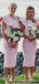 Um ombro dama de honra barata curta rosa veste-se online, WG674