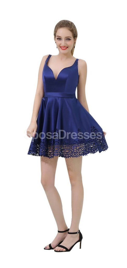 Δύο λουράκια Royal Blue Simple Φτηνά Homecoming Φορέματα Online, Φθηνά Κοντά Φορέματα Prom, CM809