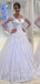 Vestidos de novia de una línea blanca de mangas largas en línea, vestidos de novia de encaje transparente transparente, WD449