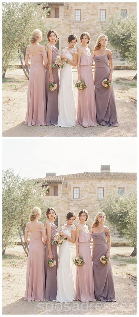 Chiffon Mimsatched Cheap Long Bridesmaid Dresses Online, WG204