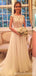 Cap Sleeve Lace See Through Mousseline Beach Wedding Dresses Online, WD418