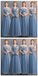 Σκονισμένο Μπλε Μήκος Πατωμάτων που δεν Ταιριάζουν Φθηνά Παράνυμφος Φορέματα σε απευθείας Σύνδεση, WG533