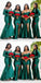 Mismatched Mermaid Emerald Green Cheap Long Bridesmaid Dresses,WG1353