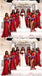 Mismatched Red Mermaid Cheap Long Bridesmaid Dresses Online,WG1651