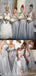 Mismatched Silver A-line Cheap Long Bridesmaid Dresses Online,WG1253