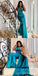 Sexy Teal Mermaid One Shoulder Cheap Long Bridesmaid Dresses,WG1440