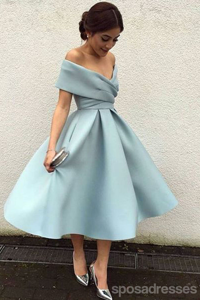 Από τον Ώμο Σκονισμένο Μπλε Σύντομο Φτηνές Φορέματα Homecoming 2018, CM543