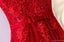 Cordón rojo escote redondo vestidos de la fiesta de promoción de regreso cortos, corsé económico vestidos de la fiesta de promoción del partido cortos traseros, vestidos de regreso perfectos, CM245