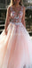 Sexy Backless Pink Lace Beaded Abend-Prom Dresses, Abend-Party-Prom Dresses, 12289