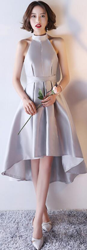 Dama de honra barata simples mal combinada curta cinza de verão veste-se online, WG505