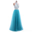 Turquoise Tulle Lace A line Evening Prom Dresses, Popular Unique Party Prom Dress, Custom Long Prom Dresses, Cheap Formal Prom Dresses, 17175