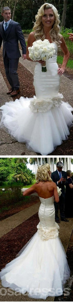Vantage Φορέματα γαμήλιας δεξίωσης σατέν αγαπημένων με Appliques, νυφική εσθήτα τούλι, WD0054