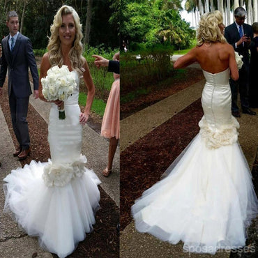 Vantage Sweetheart robe de Mariée en Satin Robes de soirée Avec Appliques Tulle Robe de Mariée, WD0054