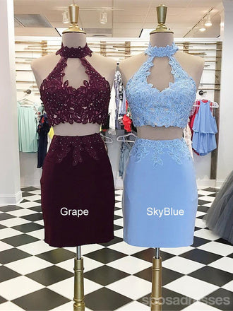 Sexy Halter Deux Pièces Courtes Robes de bal 2018, CM502