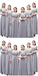 Robes de demoiselle d'honneur pas chères en mousseline de soie longueur de plancher gris en ligne, WG532