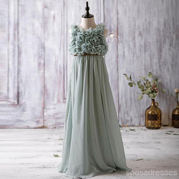 Sin mangas anduvo ajetreado cumbre de la flor alinea vestidos de la florista de la gasa, vestidos de la dama de honor menores baratos, FG051