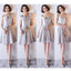 Silver Gray Short Misappariement Simple Short Bridesmaid Dresses en ligne, WG504