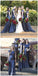 Cap Sleeve Round Neck Royal Blue Sequin Mermaid Long Bridesmaid Dresses, WG61