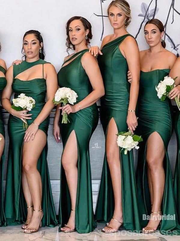 Mismatched Emerald Green Mermaid Long Bridesmaid Dresses,WG1455