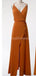 Burnt Orange Günstig Lange Einfache Brautjungfernkleider Online, Günstige Bridesmaids Dresses, WG721