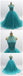 Robe de bal Turquoise Halter Perlée A-ligne Longue Robes de bal de soirée, Pas cher Sweet 16 Robes, 18356