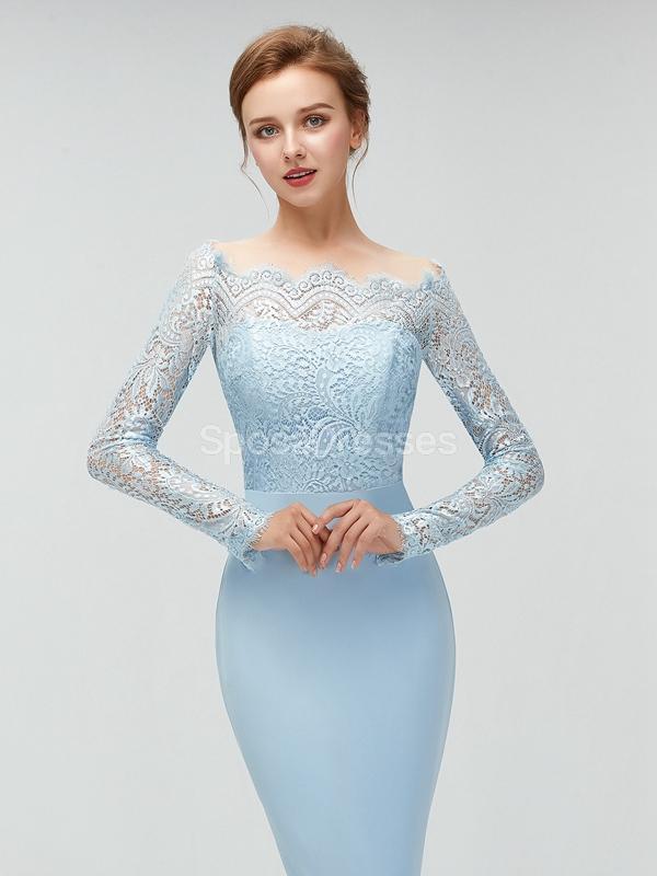 Long Sleeves Lace Mermaid High Cheap Dresses Online, WG580