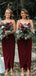 Σκούρο κόκκινο λουράκι σπαγγέτι Φτηνές μήκος αστραγάλου Φθηνά φορέματα παράνυμφου σε απευθείας σύνδεση, WG677