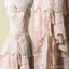 Vantage Pink Lace Sweetheart Estilo clásico Vestidos de fiesta de boda largos de una línea, WD0066