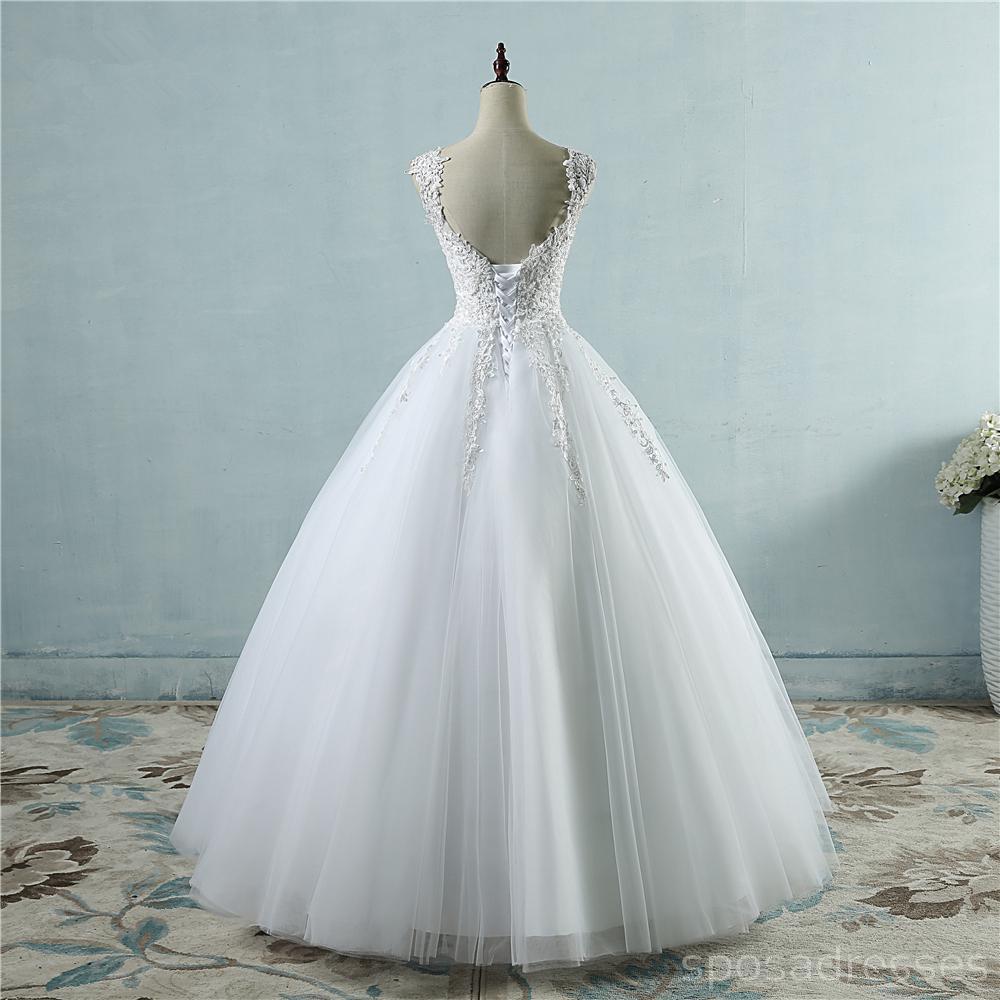 Correas de encaje A-line encaje con cuentas vestidos de novia baratos en línea, vestidos de novia baratos, WD502